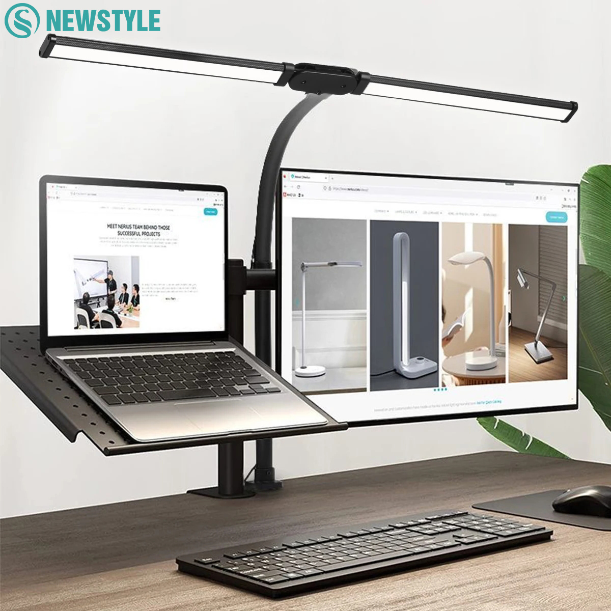 Desk Setup Office - Göz bakımı LED Klipsli Metal Masa