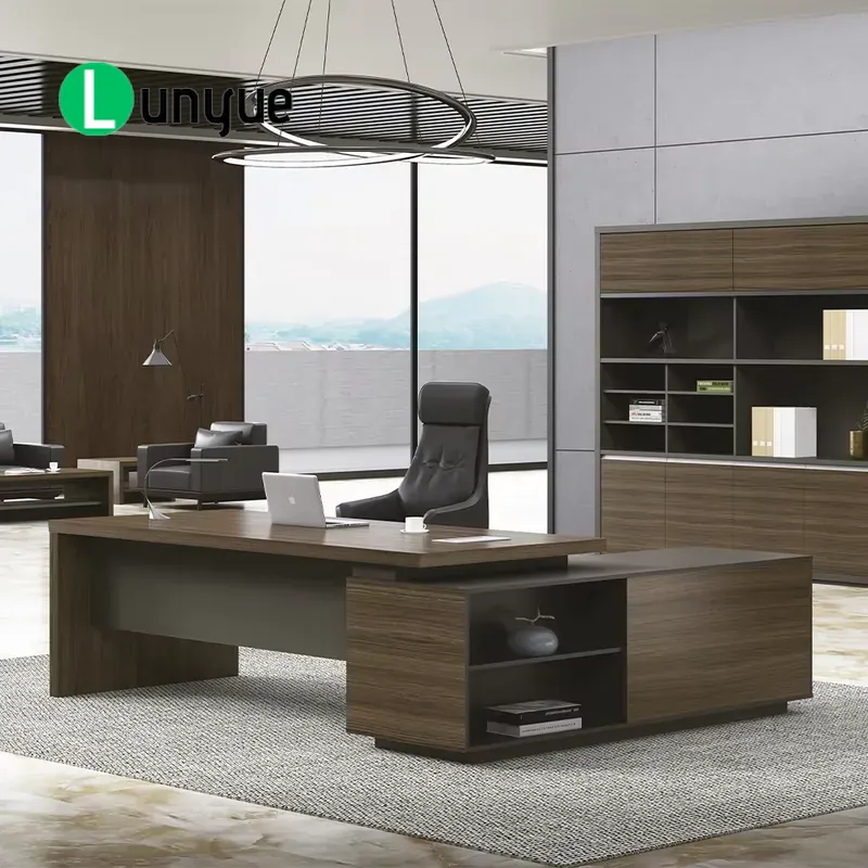 Desk Setup Corner - Modern L Şeklinde Yönetici Masası, Geniş