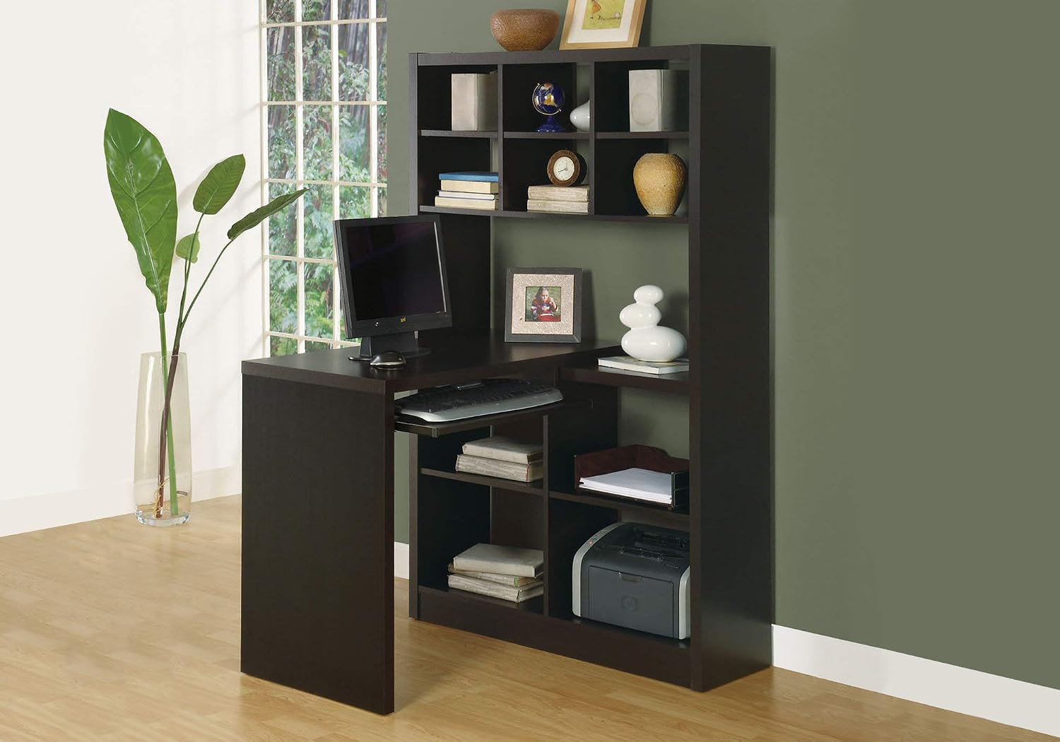 Desk Setup Corner - Ayarlanabilir Depolama Raflı Köşe Çalışma Masası