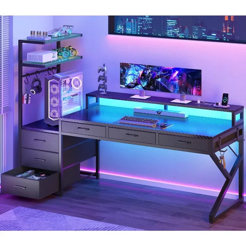 Desk Setup Corner - 55 İnç Oyun Masası, Köşe Kurulumu