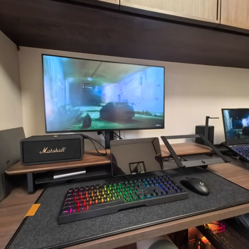 Desk Setup Monitor And Laptop - Modüler Monitör Yükseltici Standı Ergonomik Masa