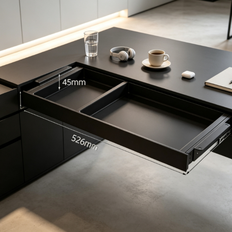 Desk Setup Office - Premium Masa Altı Sürgülü Saklama Tepsisi,