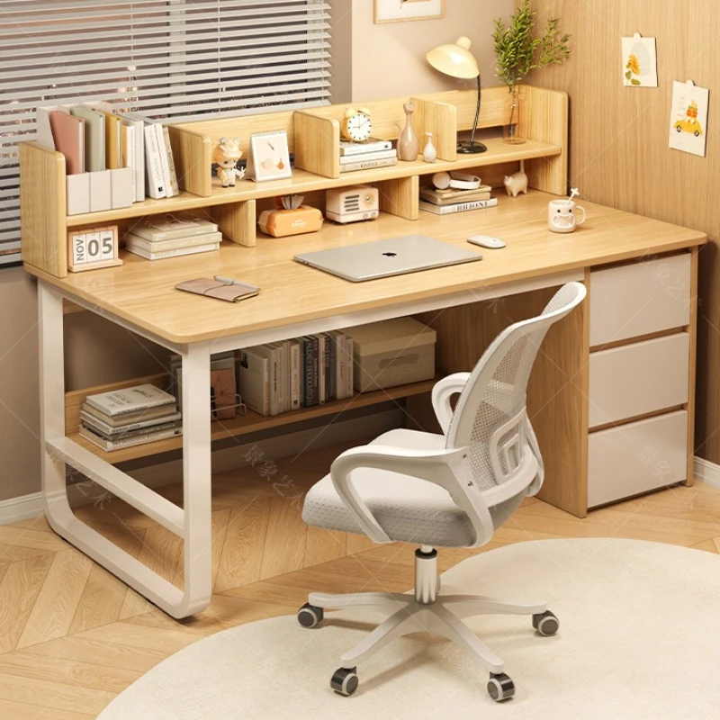 Desk Setup Office - Sağlam Çalışma Masası Basit Kitaplık Entegre