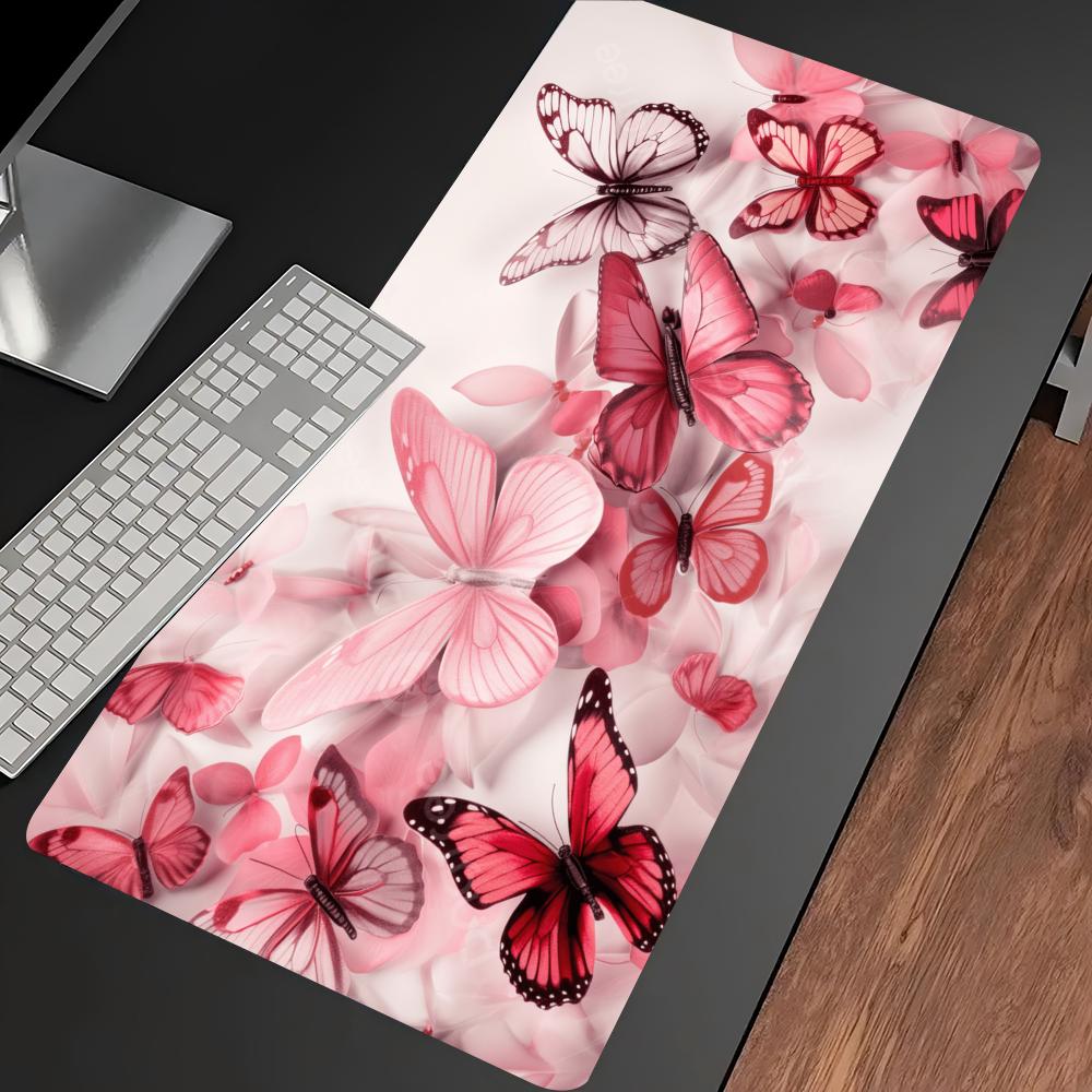 Sulu Boya Pembe Kelebek Desenl - Desk Setup Keyboard incelemesi ve fiyatı