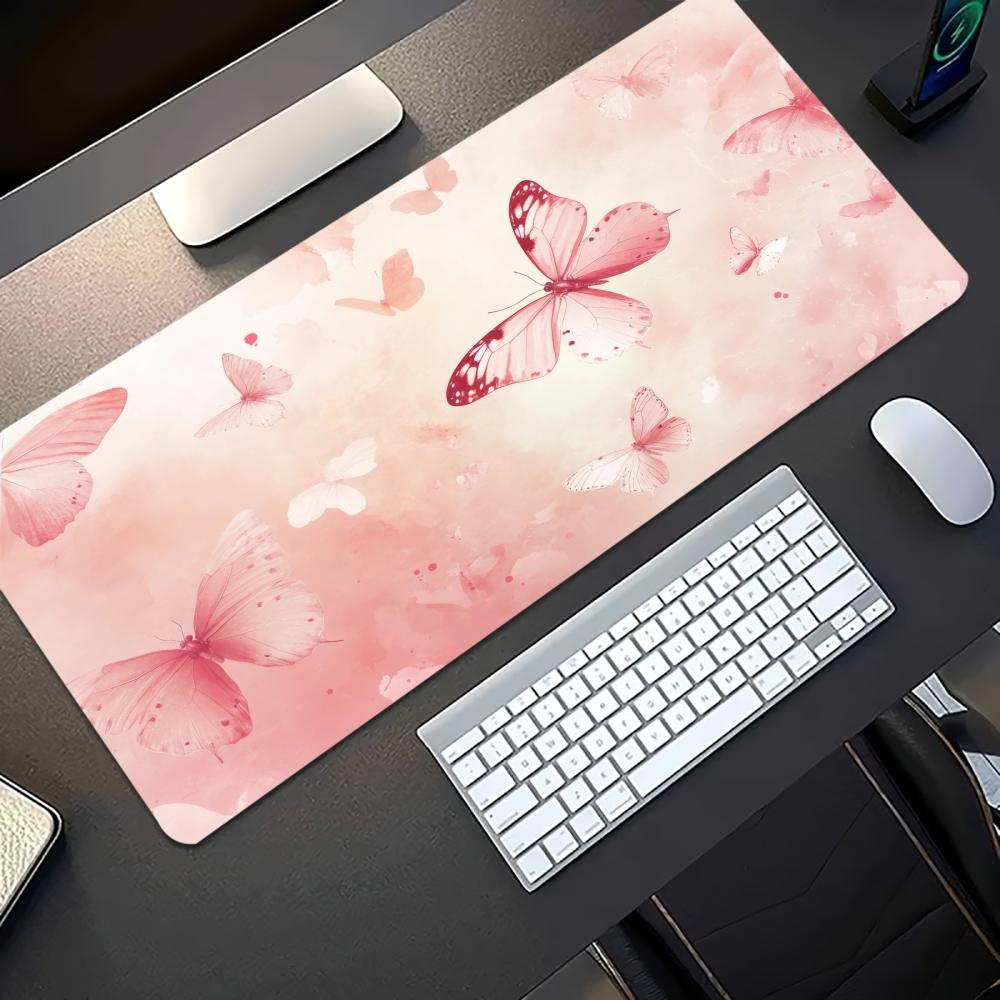 Sulu Boya Pembe Kelebek Desenl - Desk Setup Keyboard incelemesi ve fiyatı