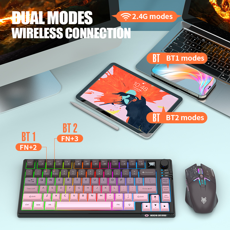 2.4G Çift Modlu Bluetooth Kabl - Desk Setup Keyboard incelemesi ve fiyatı