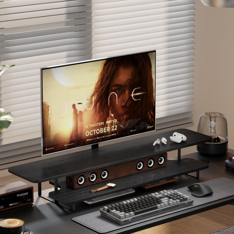Ceviz Kaplama Monitör Standı Y - Desk Setup Monitor And Laptop incelemesi ve fiyatı